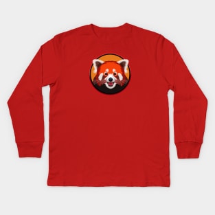 Red Panda Circle Kids Long Sleeve T-Shirt